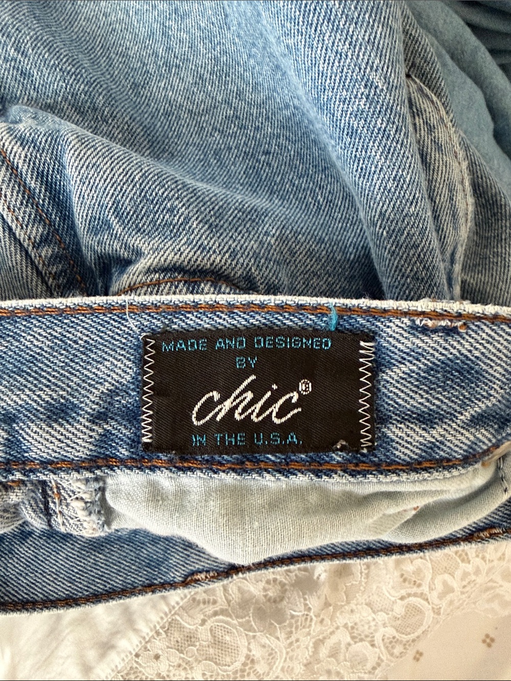 chic Light Blue Distressed Denim Jean Shorts - Picture 4 of 6